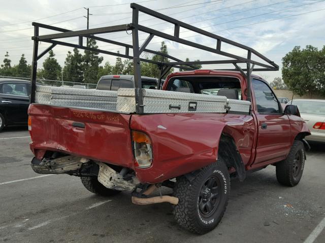 4TAUN41BXSZ014959 - 1995 TOYOTA TACOMA RED photo 4