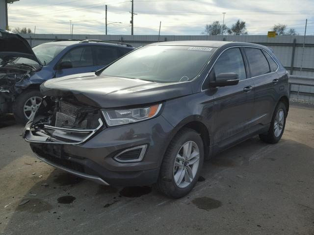 2FMTK4J80FBB97550 - 2015 FORD EDGE SEL GRAY photo 2