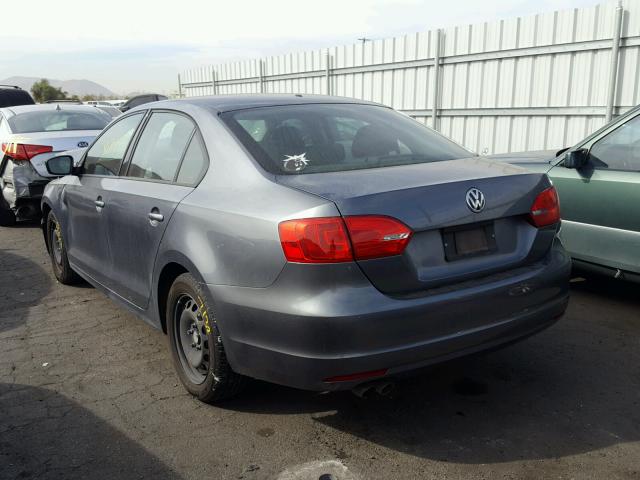 3VW2K7AJ5CM331948 - 2012 VOLKSWAGEN JETTA BASE GRAY photo 3