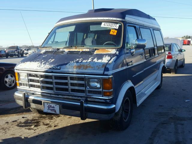 2B7HB21YXLK716906 - 1990 DODGE B250 BLUE photo 2