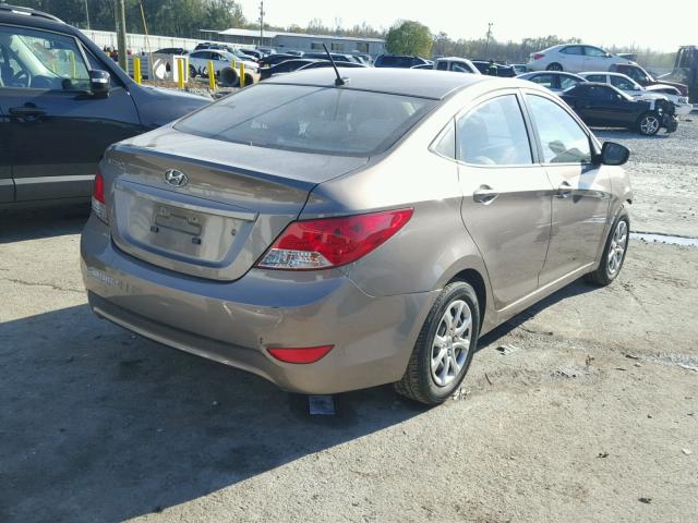 KMHCT4AE0DU385351 - 2013 HYUNDAI ACCENT GLS TAN photo 4