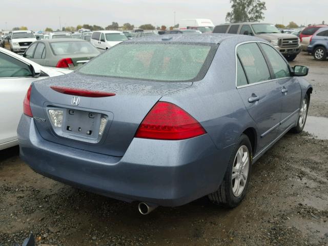 1HGCM56727A107091 - 2007 HONDA ACCORD EX BLUE photo 4