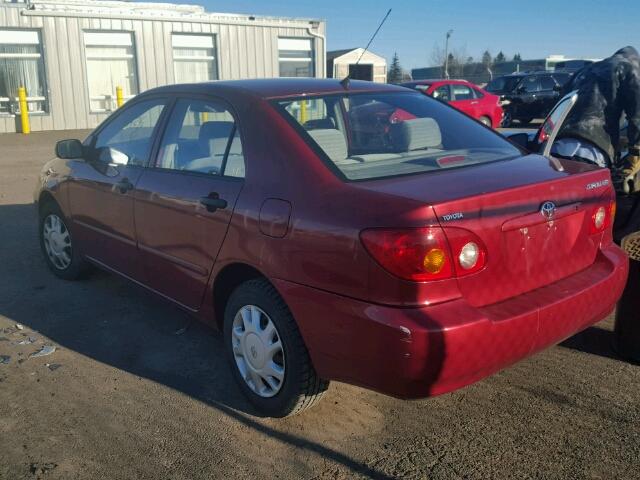 2T1BR32EX4C793702 - 2004 TOYOTA COROLLA CE RED photo 3