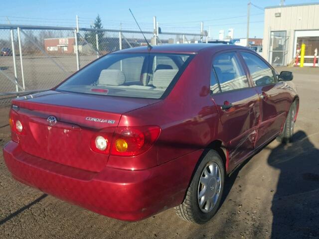 2T1BR32EX4C793702 - 2004 TOYOTA COROLLA CE RED photo 4