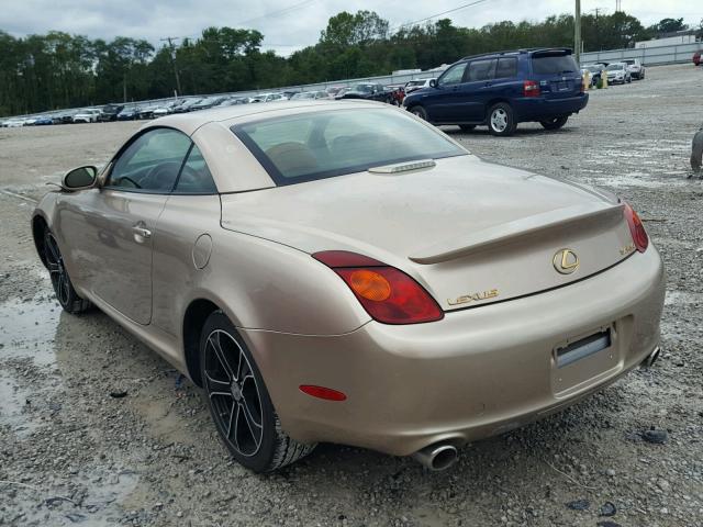 JTHFN48YX40059266 - 2004 LEXUS SC 430 GOLD photo 3