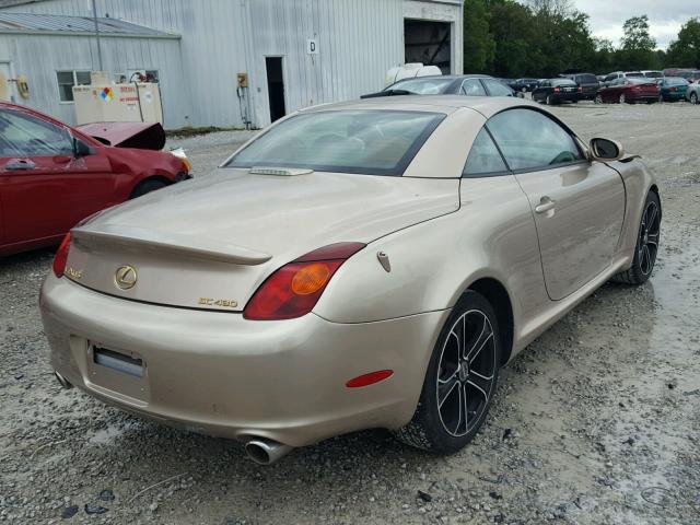 JTHFN48YX40059266 - 2004 LEXUS SC 430 GOLD photo 4