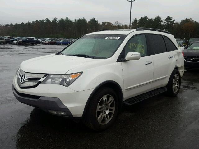 2HNYD28478H504203 - 2008 ACURA MDX TECHNO WHITE photo 2