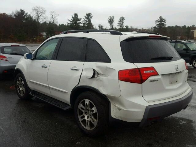 2HNYD28478H504203 - 2008 ACURA MDX TECHNO WHITE photo 3