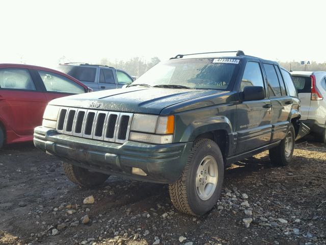 1J4GZ48S9WC247973 - 1998 JEEP GRAND CHER GREEN photo 2