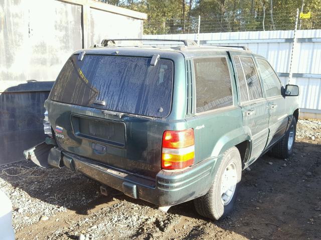 1J4GZ48S9WC247973 - 1998 JEEP GRAND CHER GREEN photo 4