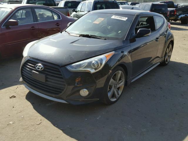 KMHTC6AE4DU156134 - 2013 HYUNDAI VELOSTER T BLACK photo 2