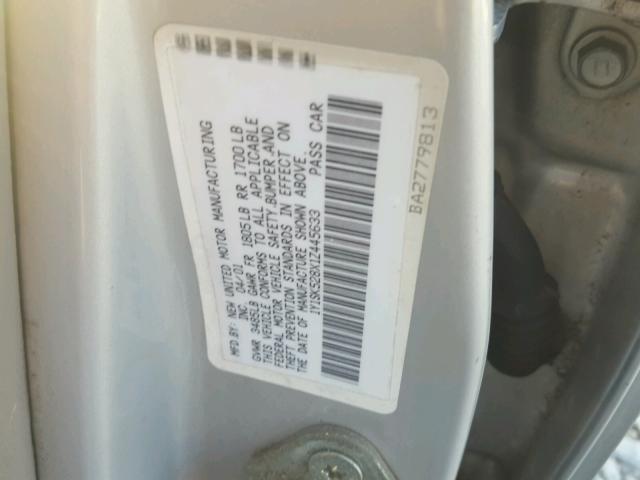 1Y1SK528X1Z445633 - 2001 CHEVROLET GEO PRIZM 银色 照片 10