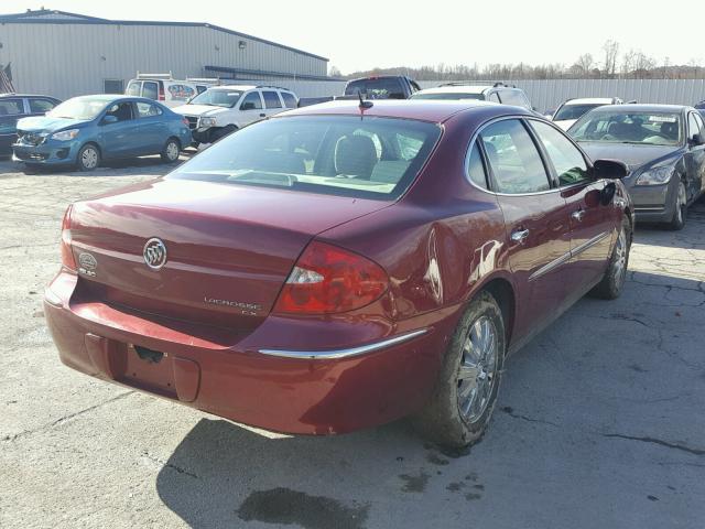 2G4WC582291178042 - 2009 BUICK LACROSSE C BURGUNDY photo 4