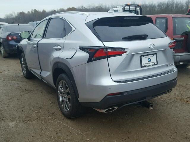 JTJYARBZ8F2020782 - 2015 LEXUS NX 200T SILVER photo 3