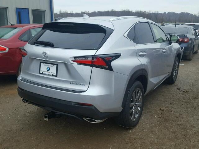 JTJYARBZ8F2020782 - 2015 LEXUS NX 200T SILVER photo 4