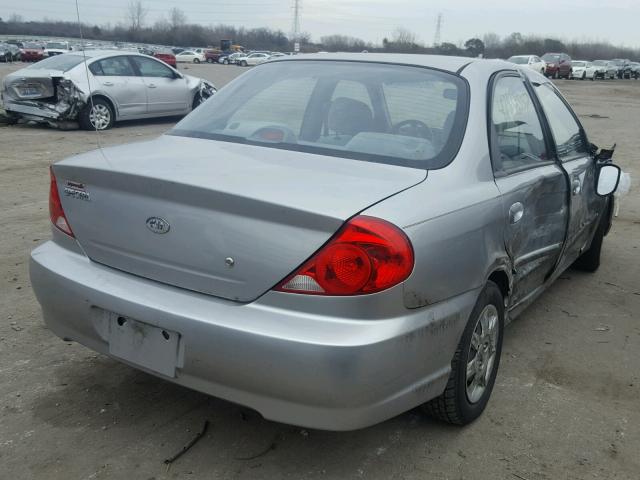 KNAFB121735280083 - 2003 KIA SPECTRA BA SILVER photo 4