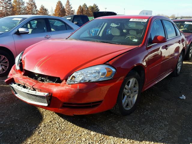 2G1WG5E32D1201942 - 2013 CHEVROLET IMPALA LT RED photo 2