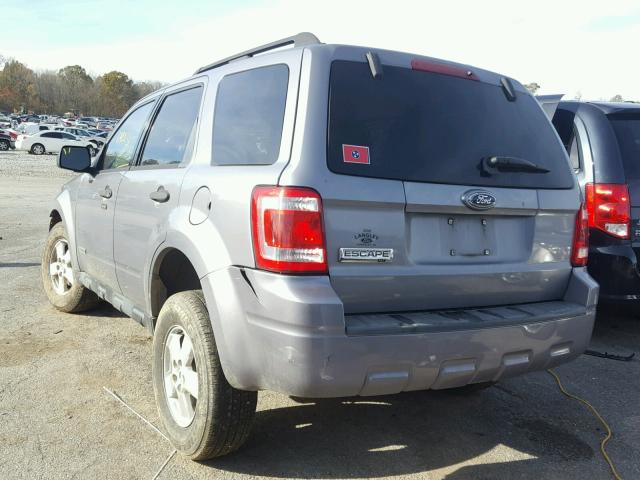 1FMCU03Z58KB06208 - 2008 FORD ESCAPE XLT GRAY photo 3