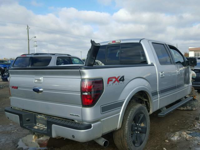 1FTFW1EF2DFB96697 - 2013 FORD F150 SUPER SILVER photo 4