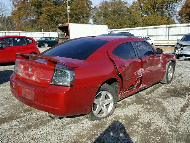 2B3CA3CV8AH285323 - 2010 DODGE CHARGER SX RED photo 4