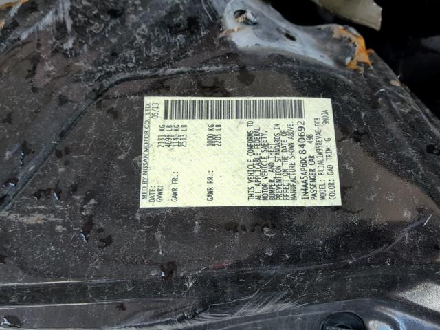 1N4AA5AP6DC840692 - 2013 NISSAN MAXIMA S BLACK photo 10