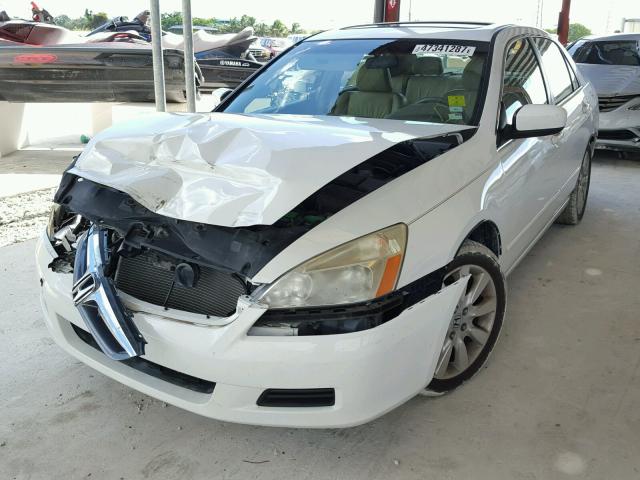 1HGCM66597A098667 - 2007 HONDA ACCORD EX WHITE photo 2