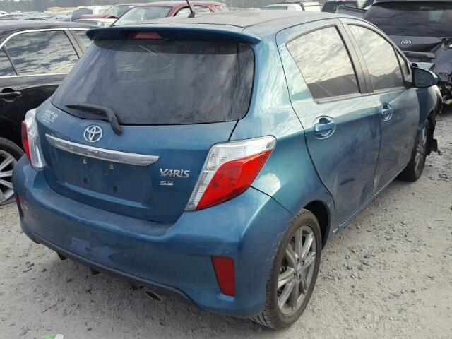 JTDKTUD37CD513206 - 2012 TOYOTA YARIS BLUE photo 4