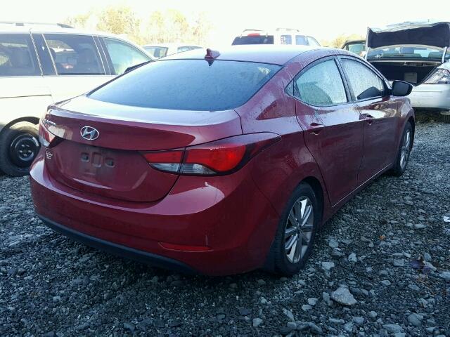 KMHDH4AE1GU601346 - 2016 HYUNDAI ELANTRA SE RED photo 4