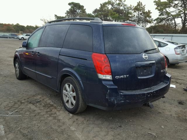 5N1BV28U56N115424 - 2006 NISSAN QUEST S BLUE photo 3