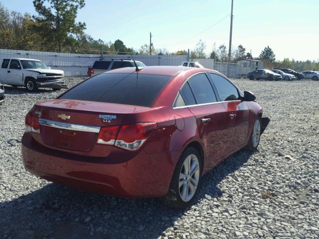 1G1PG5SBXD7155621 - 2013 CHEVROLET CRUZE LTZ BURGUNDY photo 4