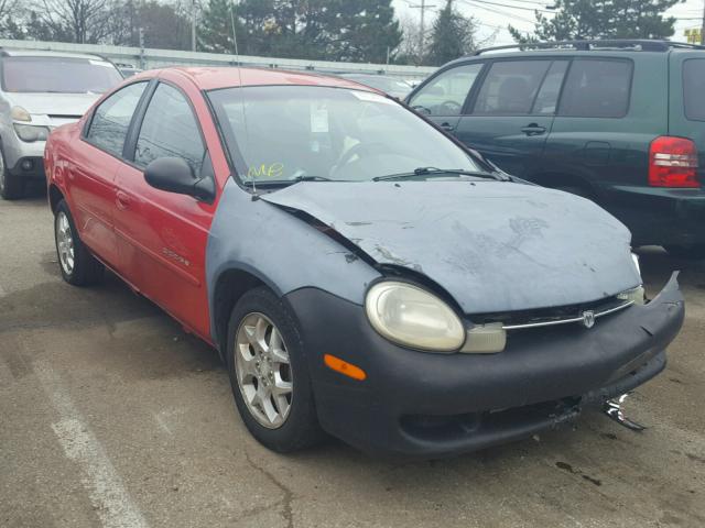 1B3ES46C41D281353 - 2001 DODGE NEON SE RED photo 1