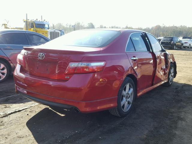 4T1BE46KX8U254762 - 2008 TOYOTA CAMRY CE RED photo 4