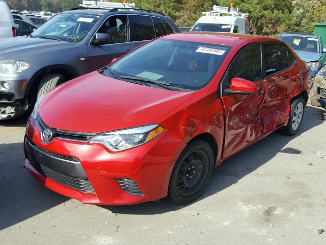 2T1BURHE5FC456107 - 2015 TOYOTA COROLLA L RED photo 2