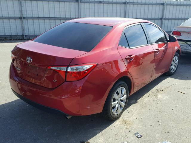 2T1BURHE5FC456107 - 2015 TOYOTA COROLLA L RED photo 4