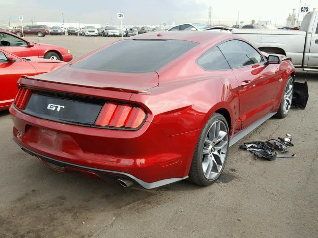 1FA6P8CF9G5246701 - 2016 FORD MUSTANG GT RED photo 4