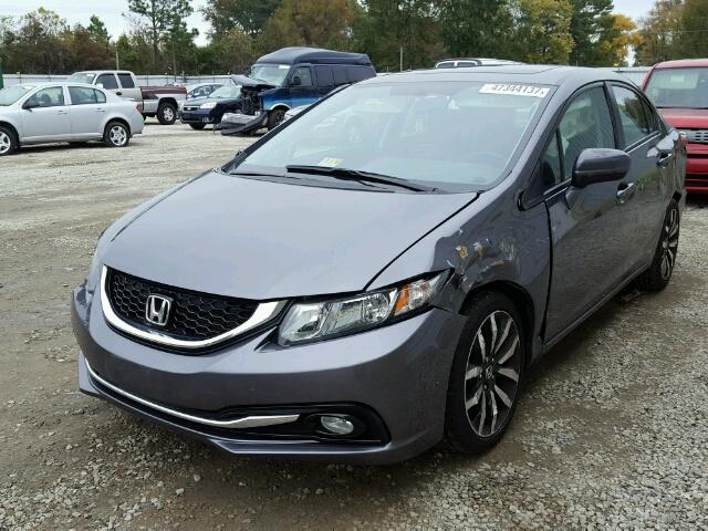 19XFB2F97FE215588 - 2015 HONDA CIVIC EXL ნაცრისფერი ფოტო 2