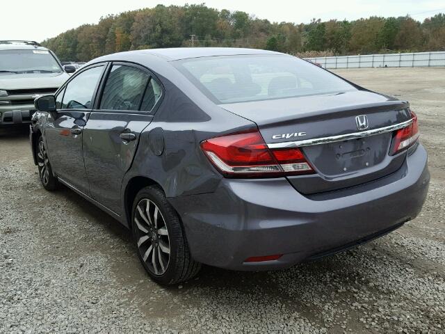 19XFB2F97FE215588 - 2015 HONDA CIVIC EXL GRAY photo 3