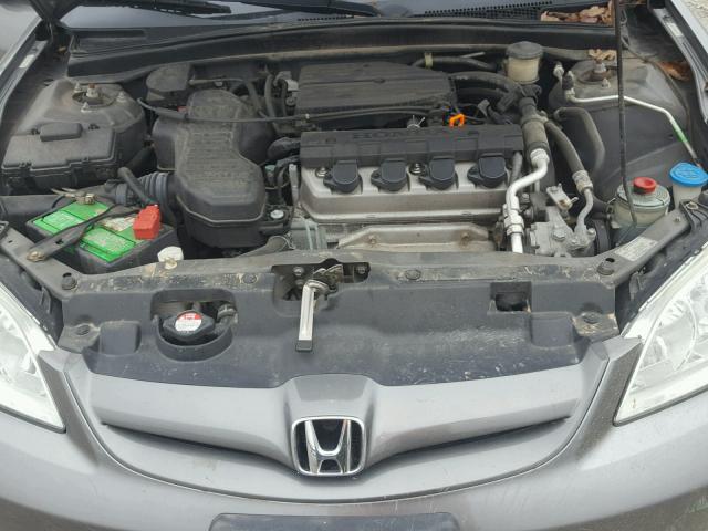 2HGES16695H631027 - 2005 HONDA CIVIC LX GRAY photo 7