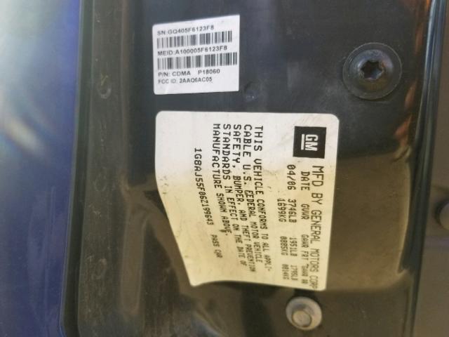 1G8AJ55F06Z199643 - 2006 SATURN ION LEVEL BLUE photo 10