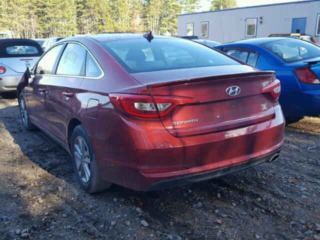 5NPE24AF6GH316879 - 2016 HYUNDAI SONATA SE RED photo 3