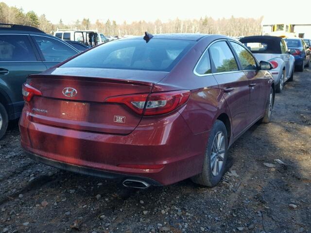 5NPE24AF6GH316879 - 2016 HYUNDAI SONATA SE RED photo 4