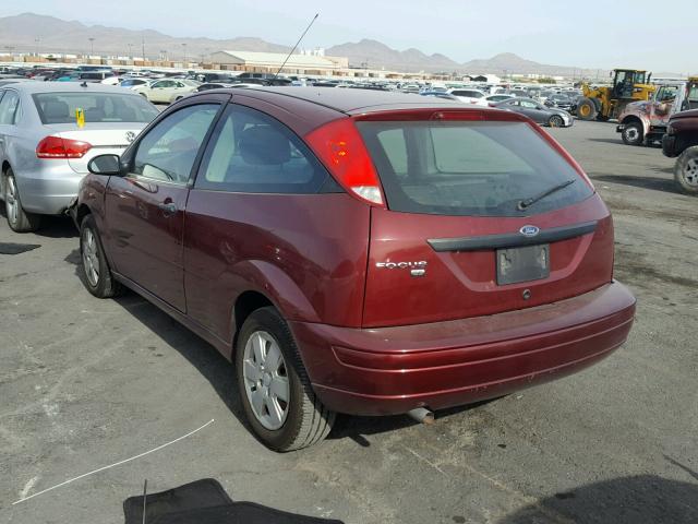 1FAFP31N17W332186 - 2007 FORD FOCUS ZX3 MAROON photo 3