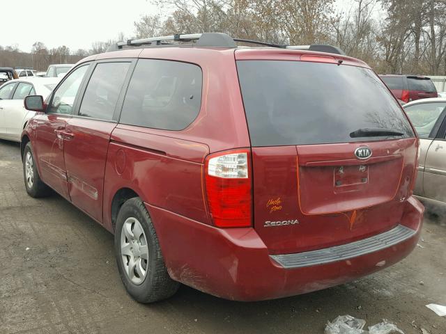 KNDMB233376174309 - 2007 KIA SEDONA EX BURGUNDY photo 3