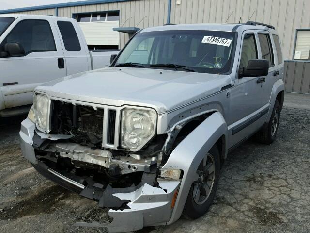 1J8GN28KX8W102909 - 2008 JEEP LIBERTY SP SILVER photo 2