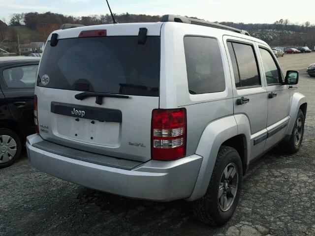 1J8GN28KX8W102909 - 2008 JEEP LIBERTY SP SILVER photo 4