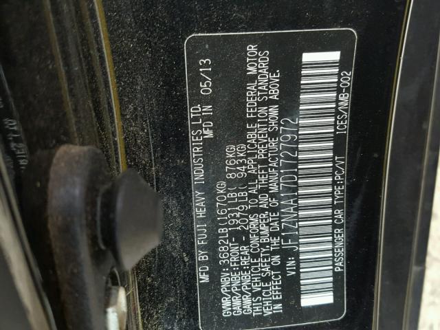 JF1ZNAA17D1727972 - 2013 TOYOTA SCION FR-S BLACK photo 10