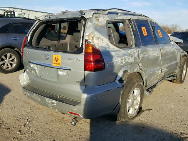 JTJBT20X930012948 - 2003 LEXUS GX 470 SILVER photo 4