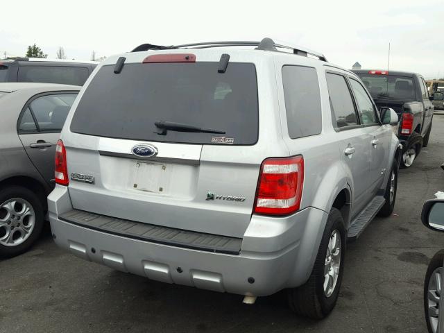 1FMCU49389KA82398 - 2009 FORD ESCAPE HYB SILVER photo 4