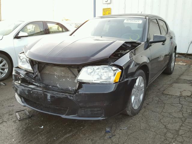 1C3CDZAB1DN651883 - 2013 DODGE AVENGER SE BLACK photo 2