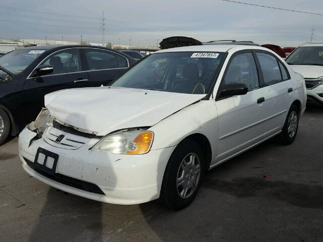 1HGES15571L052737 - 2001 HONDA CIVIC LX WHITE photo 2